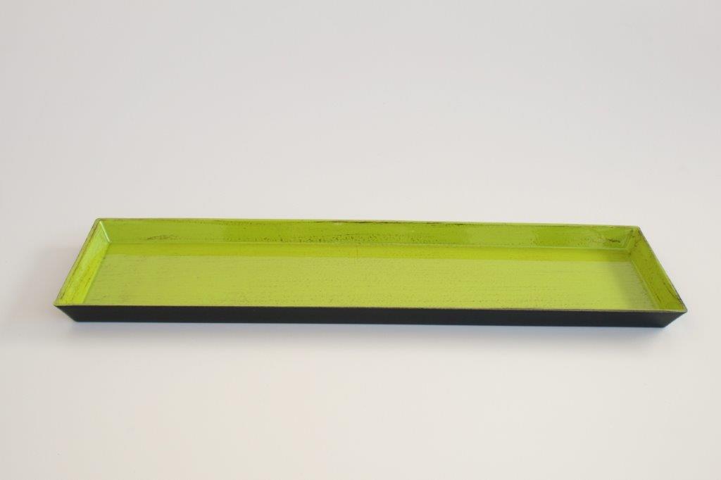 Distressed Lime Green Oblong Tray